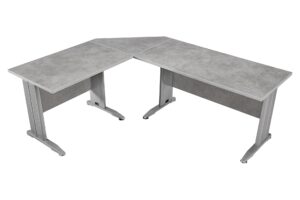 Biurko TIM łączone trójkąt jasnoszary beton chicago