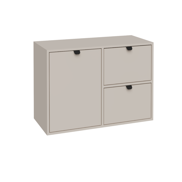 Komoda wisząca Napoli z półkami i dwoma szufladami