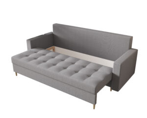 sofa Skandi Demko Home w stylu skandynawskim, elegancka sofa do salonu w jasnej tkaninie