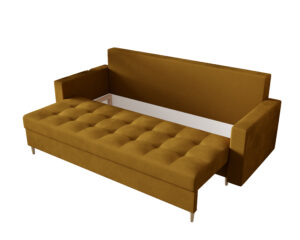 sofa Skandi Demko Home w stylu skandynawskim, elegancka sofa do salonu w jasnej tkaninie