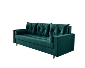 sofa Skandi Demko Home w stylu skandynawskim, elegancka sofa do salonu w jasnej tkaninie