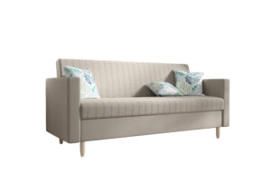 Sofa Melisa Demko Home – rozkładana sofa tapicerowana z pojemnikiem na pościel i eleganckim wykończeniem