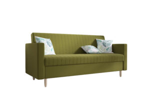 Sofa Melisa Demko Home – rozkładana sofa tapicerowana z pojemnikiem na pościel i eleganckim wykończeniem