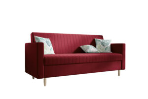 Sofa Melisa Demko Home – rozkładana sofa tapicerowana z pojemnikiem na pościel i eleganckim wykończeniem