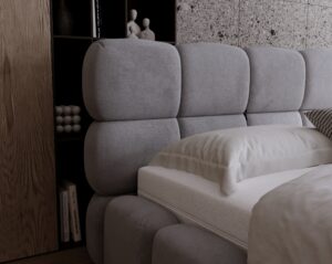 eleganckie łóżko tapicerowane