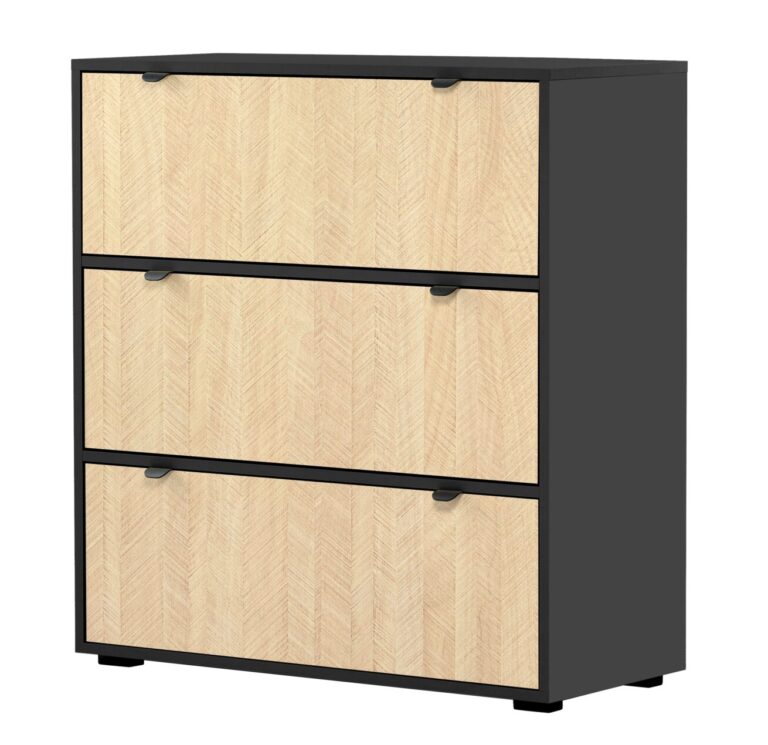 Komoda Roma 3S czarny z jodełka Demko Home